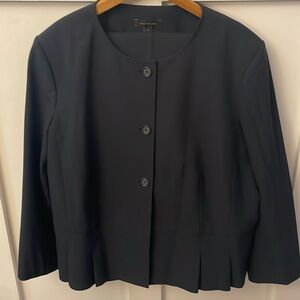 Classic Ann Taylor Black Suit 4 Button Down size 18